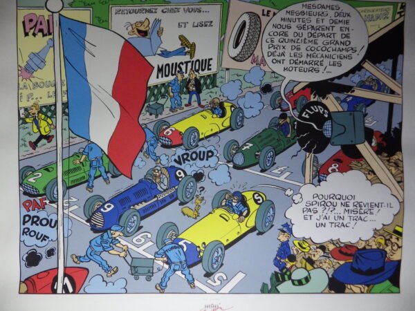 Franquin - Spirou "Le Départ du grand prix de Cocochamps" - HC 25ex - N°XX/XXV - ca2000 – Image 3