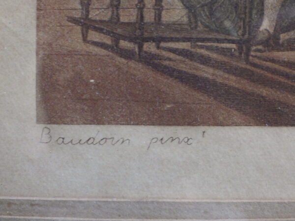 Pierre Antoine BAUDOIN (1723-1769) - Paire de gravures / Eaux fortes "Érotiques" Napoléon III – Image 5