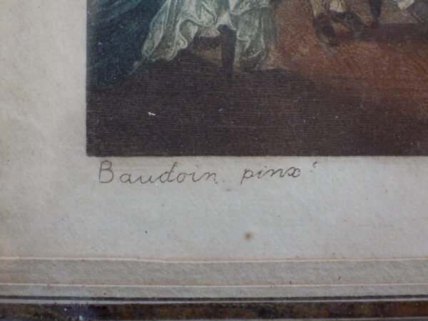 Pierre Antoine BAUDOIN (1723-1769) - Paire de gravures / Eaux fortes "Érotiques" Napoléon III – Image 10