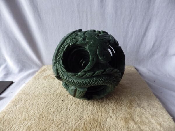 Boule Canton à 8 niveaux (Ø 17cm) - Dragon - Jade - Chine