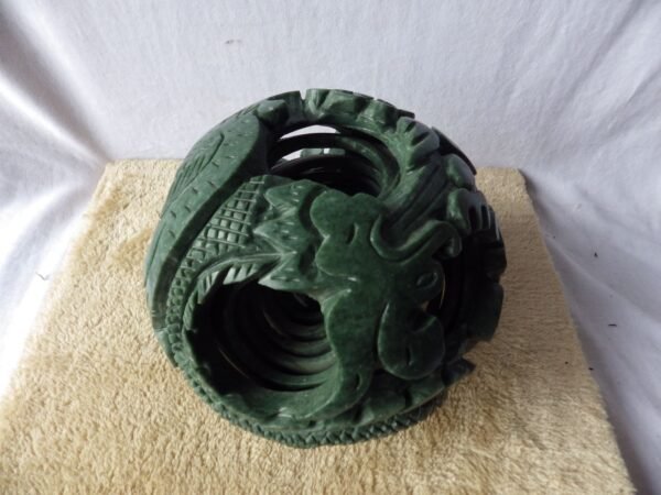 Boule Canton à 8 niveaux (Ø 17cm) - Dragon - Jade - Chine – Image 3