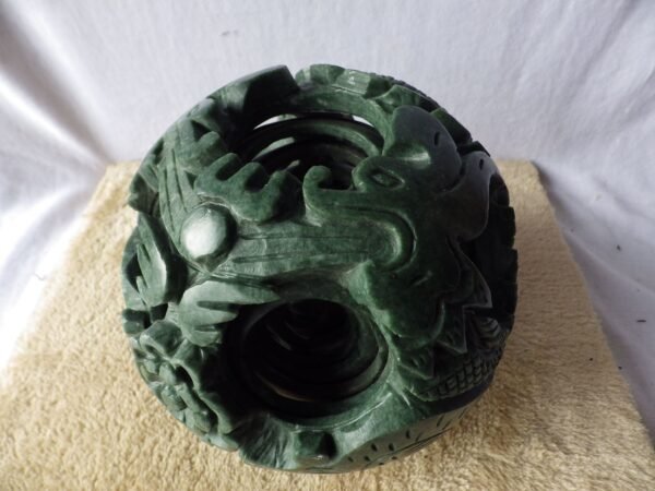 Boule Canton à 8 niveaux (Ø 17cm) - Dragon - Jade - Chine – Image 4