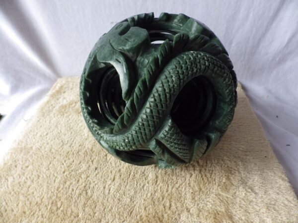 Boule Canton à 8 niveaux (Ø 17cm) - Dragon - Jade - Chine – Image 5