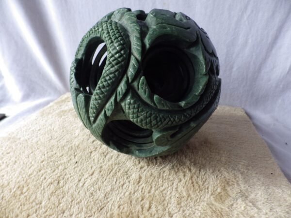 Boule Canton à 8 niveaux (Ø 17cm) - Dragon - Jade - Chine – Image 6