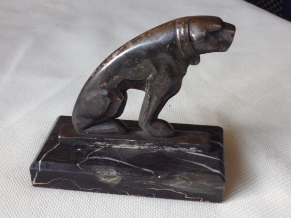 Charles-Maurice FAVRE-BERTIN (1887-1960) - Sculpture, Bulldog - 10.5 cm - Bronze argenté