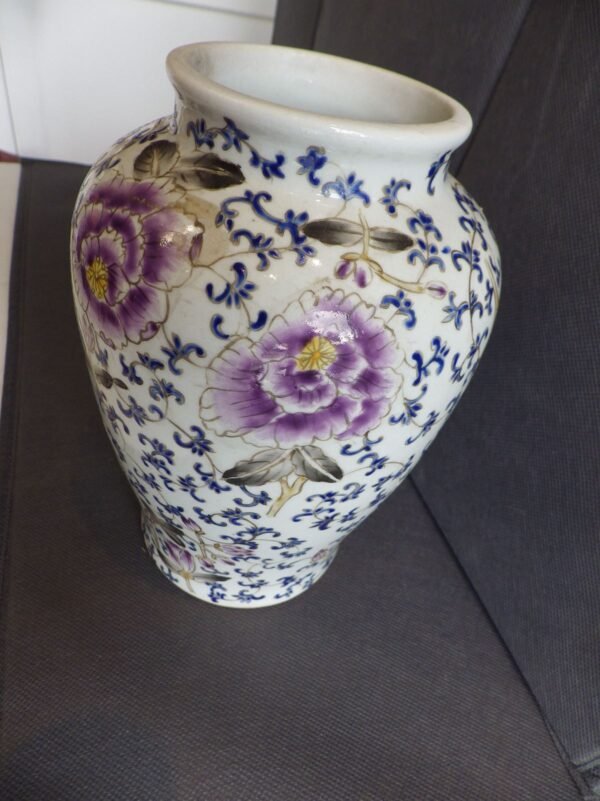 Vase - Porcelaine - 20 cm - Chine - XXème - Marqué : Da Qing Tongzhi Nian Zhi – Image 6