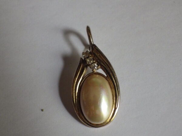 Pendentif Majorica en argent 925 plaqué or