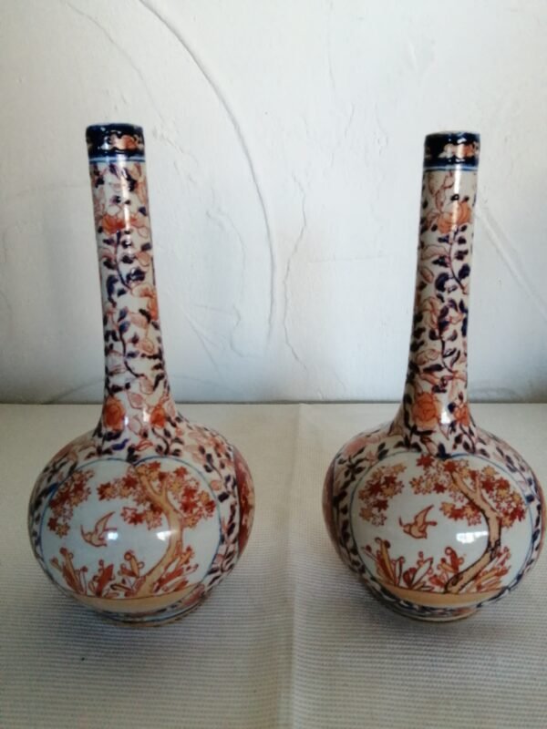 Col de vase Imari ancien peint main – porcelaine Arita Japon