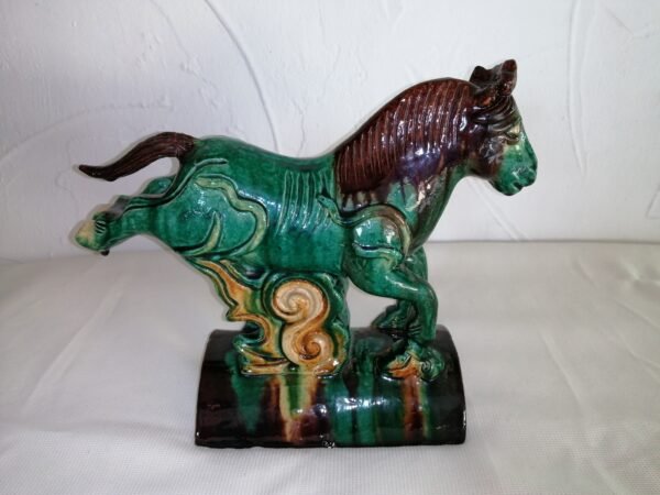 Faîtière - Cheval TANG - Sancai en terre cuite émaillée verte - CHINE : Fin XIXème/Début XXème – Image 5