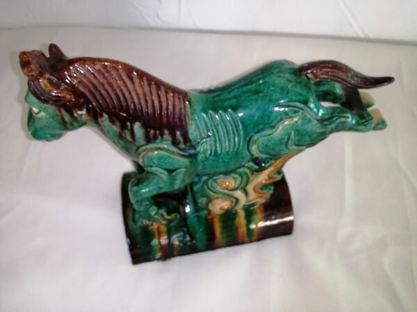 Faîtière - Cheval TANG - Sancai en terre cuite émaillée verte - CHINE : Fin XIXème/Début XXème – Image 13