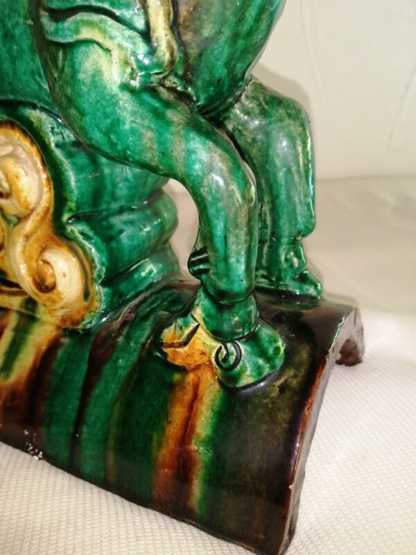 Faîtière - Cheval TANG - Sancai en terre cuite émaillée verte - CHINE : Fin XIXème/Début XXème – Image 16